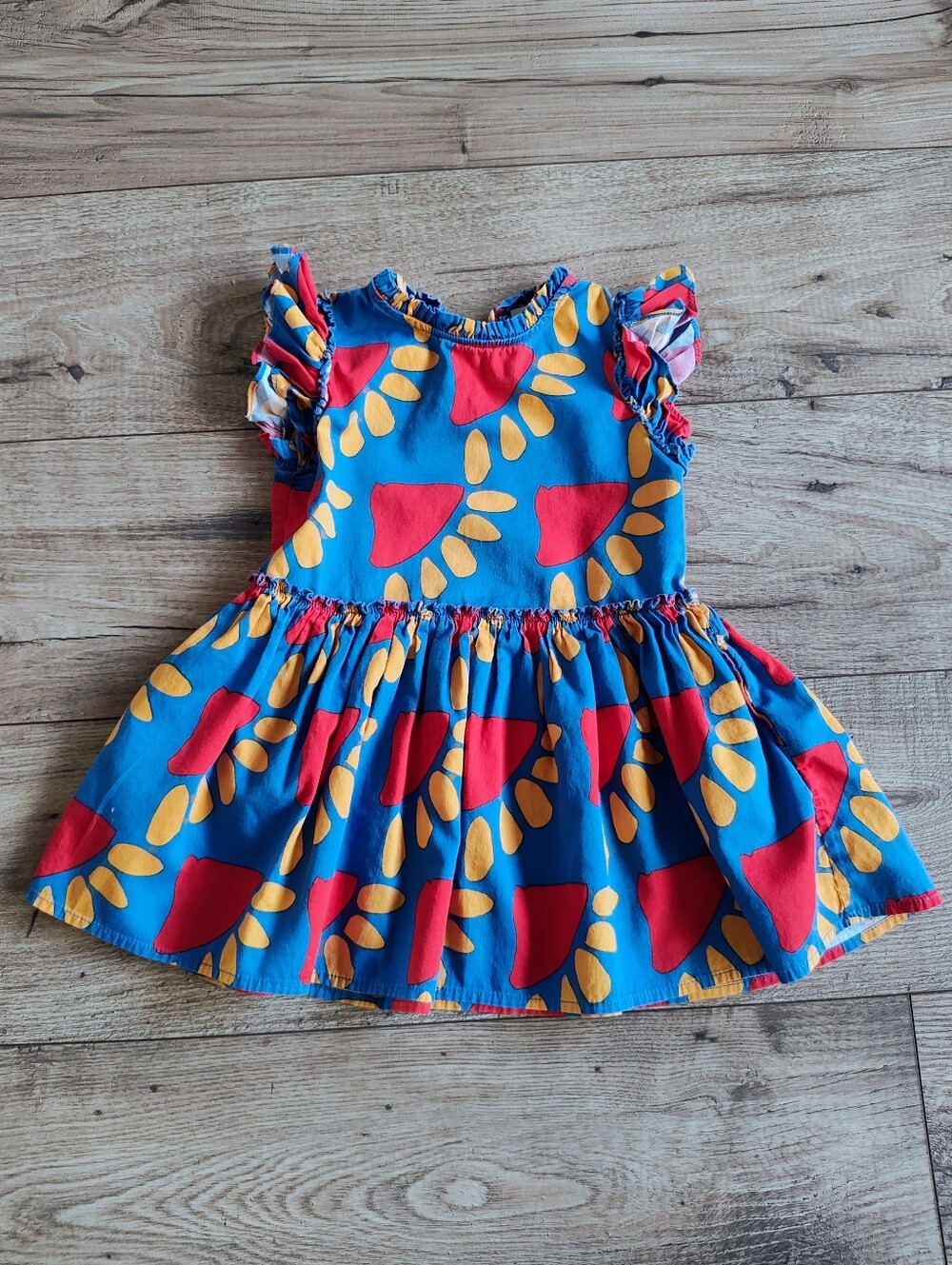 Stella McCartney Multicolor Printed Cotton Dress with Pink & Yellow Accents